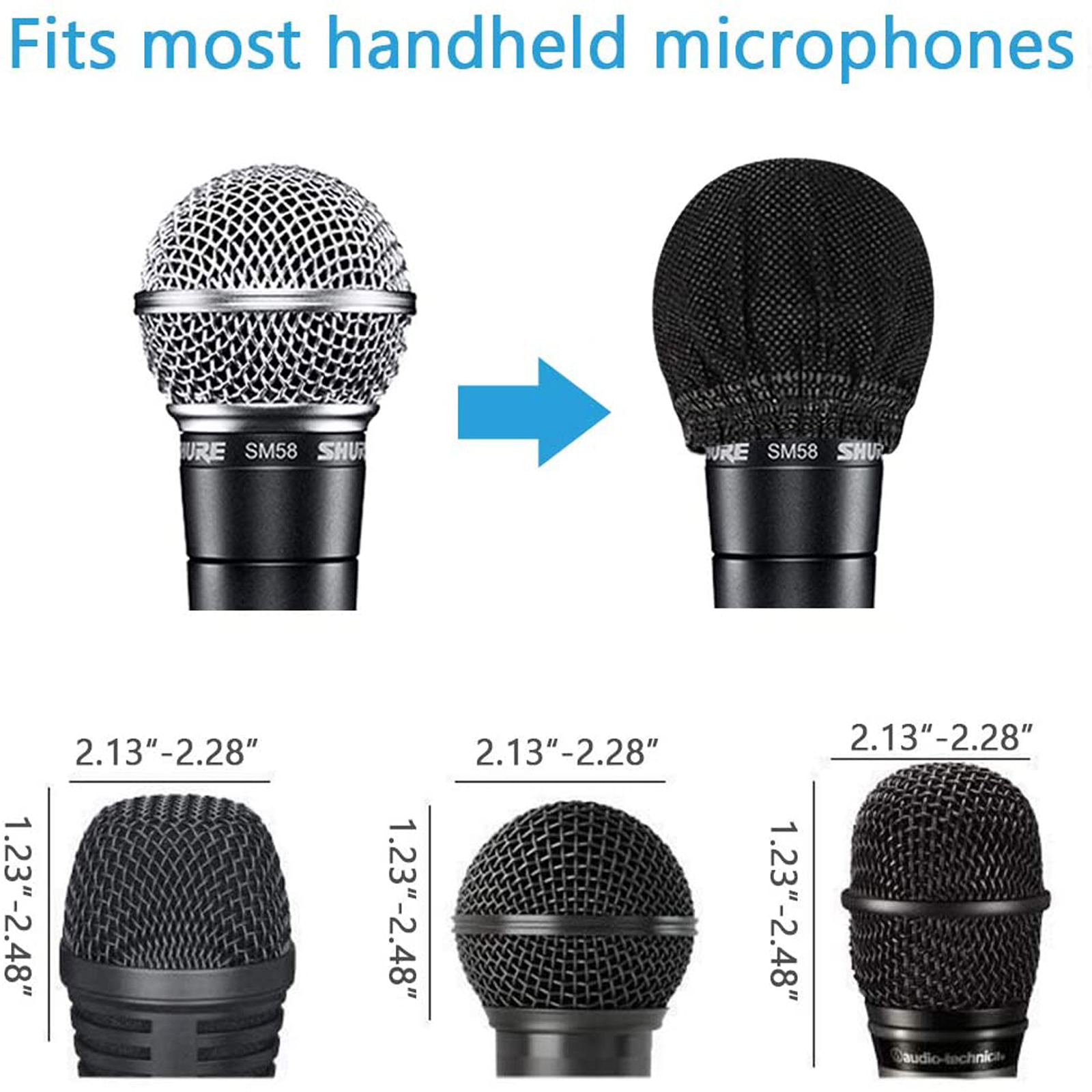 200 PCS (100 Pack) Microphone Hygiene Covers Disposable Nonwoven Handheld Mic Mike Cover