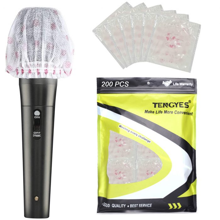 200 PCS (100 Pack) Microphone Hygiene Covers Disposable Nonwoven