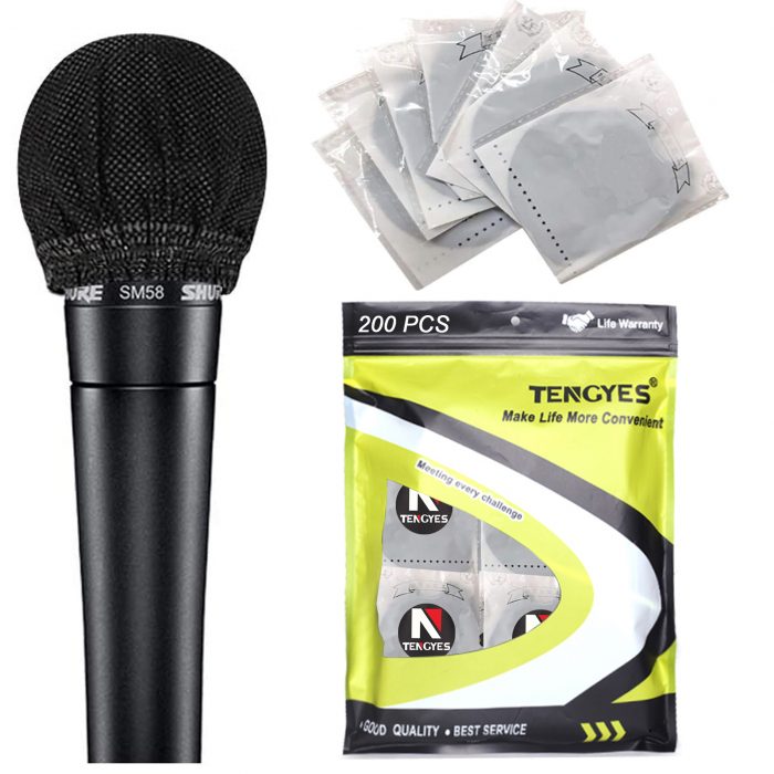 200 PCS (100 Pack) Microphone Hygiene Covers Disposable Nonwoven